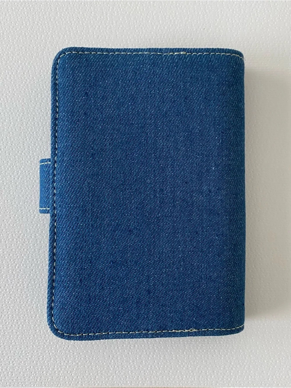 New in Box Chanel GWP CC Logo Blue Denim Passport Holder Travel Wallet